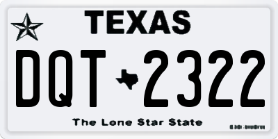 TX license plate DQT2322
