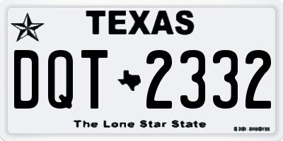 TX license plate DQT2332