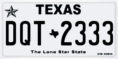 TX license plate DQT2333