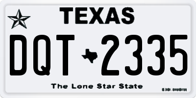 TX license plate DQT2335