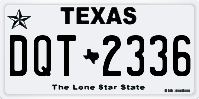 TX license plate DQT2336