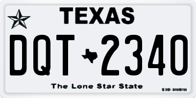 TX license plate DQT2340