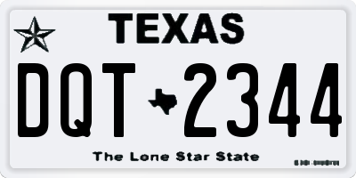 TX license plate DQT2344