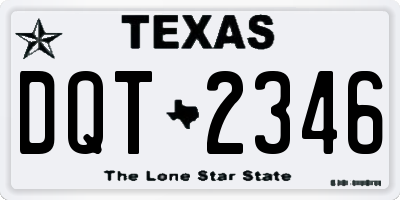 TX license plate DQT2346