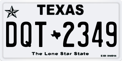 TX license plate DQT2349