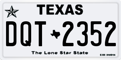 TX license plate DQT2352