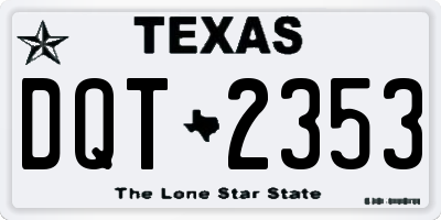 TX license plate DQT2353
