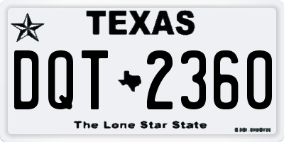 TX license plate DQT2360