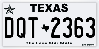 TX license plate DQT2363