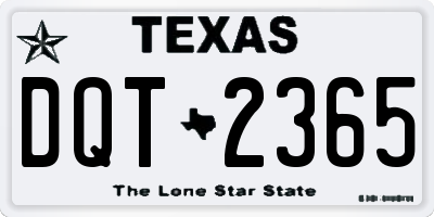 TX license plate DQT2365