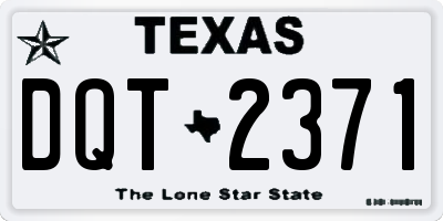 TX license plate DQT2371