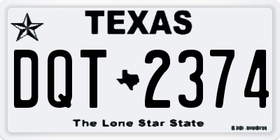 TX license plate DQT2374