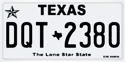 TX license plate DQT2380