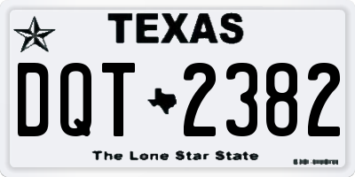 TX license plate DQT2382