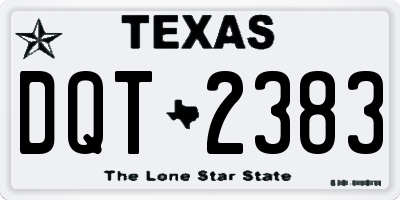 TX license plate DQT2383