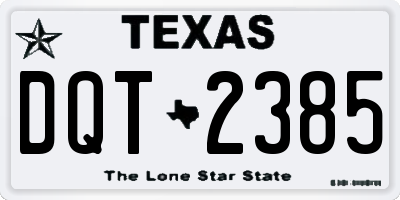 TX license plate DQT2385