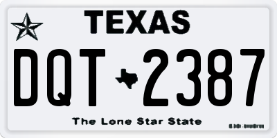 TX license plate DQT2387