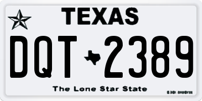 TX license plate DQT2389