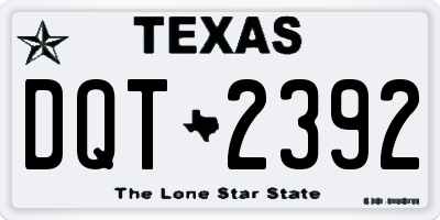 TX license plate DQT2392