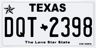 TX license plate DQT2398