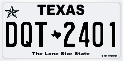 TX license plate DQT2401