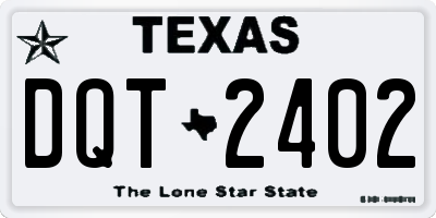 TX license plate DQT2402