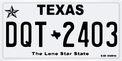 TX license plate DQT2403