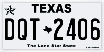 TX license plate DQT2406