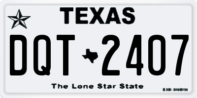 TX license plate DQT2407