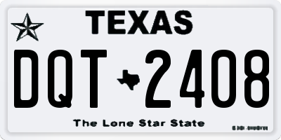 TX license plate DQT2408