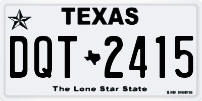 TX license plate DQT2415