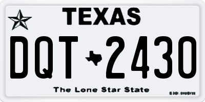 TX license plate DQT2430
