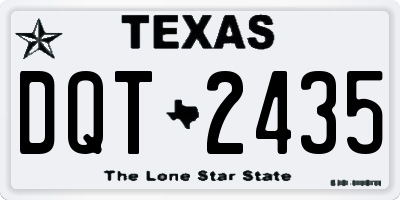TX license plate DQT2435