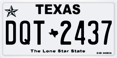 TX license plate DQT2437