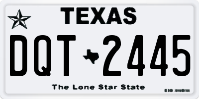 TX license plate DQT2445