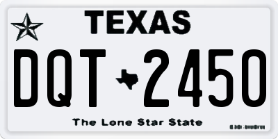 TX license plate DQT2450
