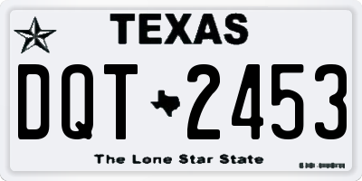 TX license plate DQT2453