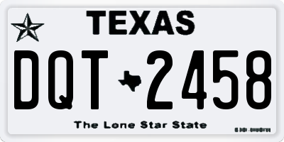 TX license plate DQT2458