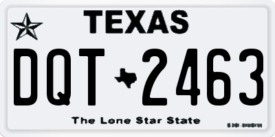 TX license plate DQT2463
