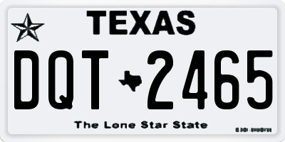 TX license plate DQT2465
