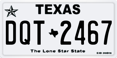 TX license plate DQT2467