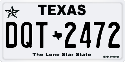 TX license plate DQT2472