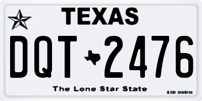 TX license plate DQT2476