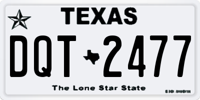 TX license plate DQT2477