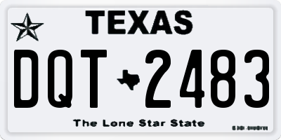 TX license plate DQT2483