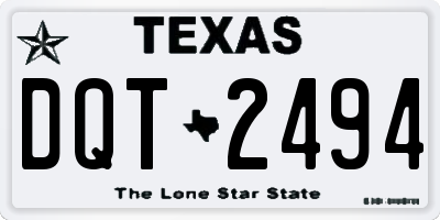 TX license plate DQT2494