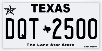 TX license plate DQT2500