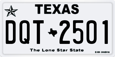 TX license plate DQT2501