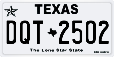 TX license plate DQT2502