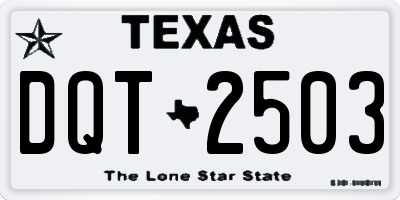 TX license plate DQT2503